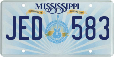 MS license plate JED583