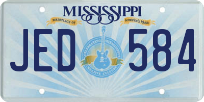 MS license plate JED584