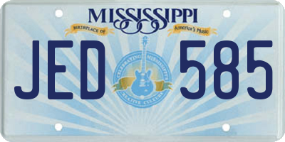 MS license plate JED585