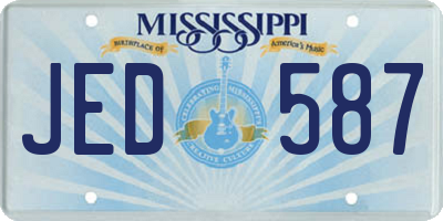 MS license plate JED587