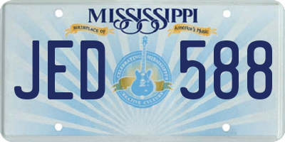 MS license plate JED588