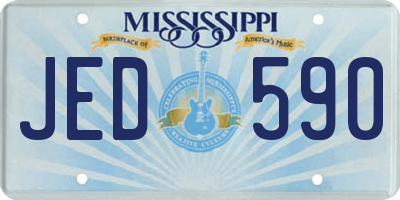 MS license plate JED590