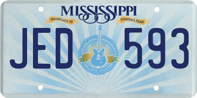 MS license plate JED593