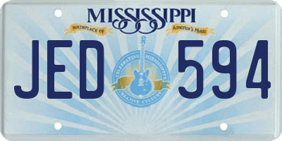 MS license plate JED594