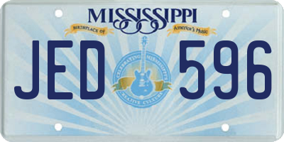 MS license plate JED596
