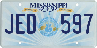 MS license plate JED597