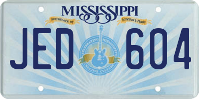 MS license plate JED604