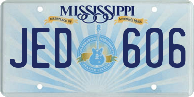 MS license plate JED606