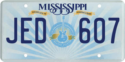 MS license plate JED607