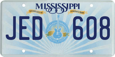 MS license plate JED608