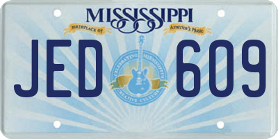 MS license plate JED609