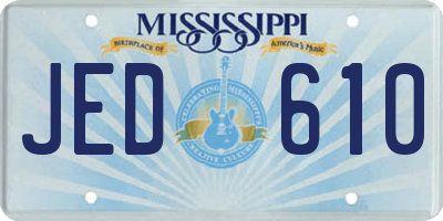 MS license plate JED610
