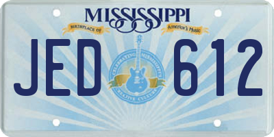 MS license plate JED612