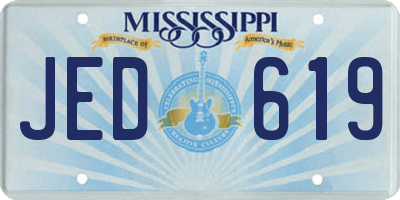 MS license plate JED619