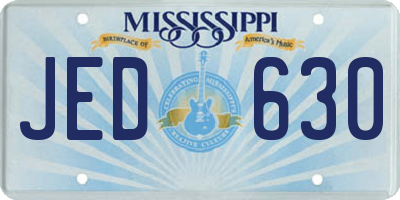 MS license plate JED630
