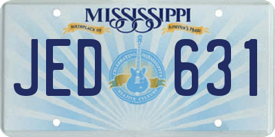 MS license plate JED631