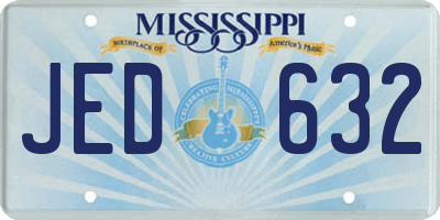 MS license plate JED632