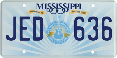 MS license plate JED636