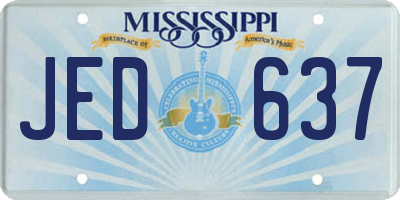MS license plate JED637