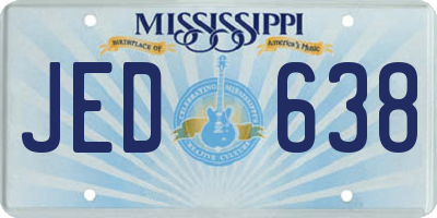 MS license plate JED638