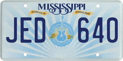 MS license plate JED640