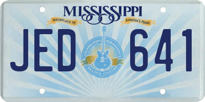 MS license plate JED641