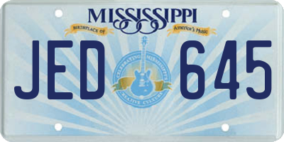 MS license plate JED645