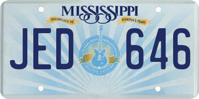 MS license plate JED646