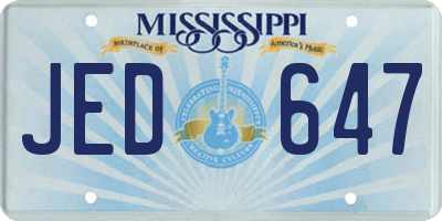 MS license plate JED647