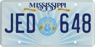 MS license plate JED648