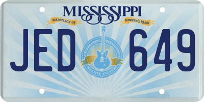 MS license plate JED649