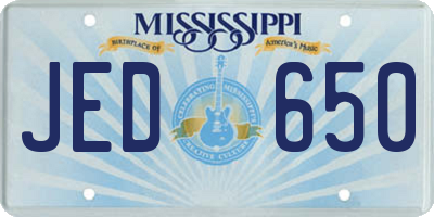 MS license plate JED650