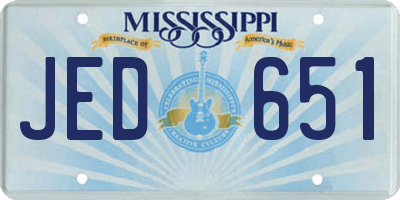 MS license plate JED651