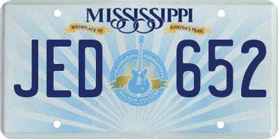 MS license plate JED652