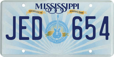 MS license plate JED654