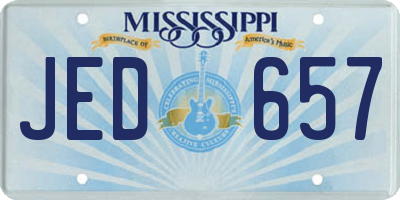 MS license plate JED657