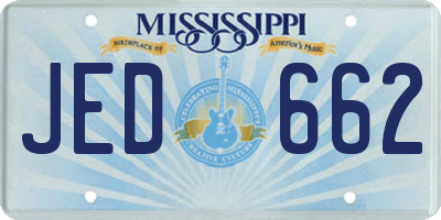 MS license plate JED662