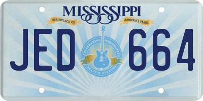 MS license plate JED664
