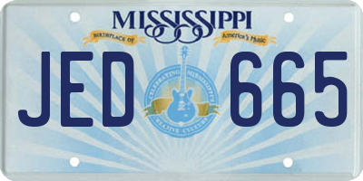 MS license plate JED665