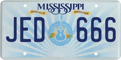 MS license plate JED666