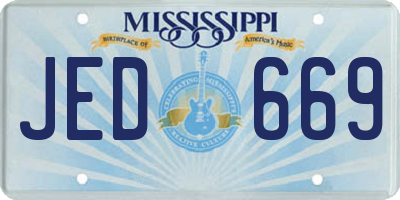 MS license plate JED669
