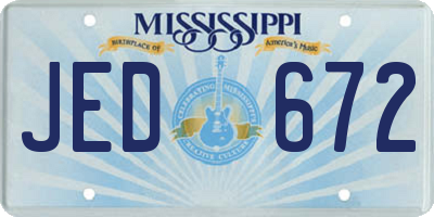 MS license plate JED672