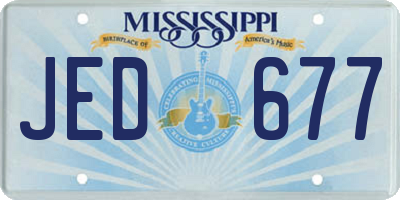 MS license plate JED677
