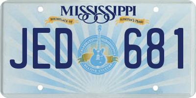 MS license plate JED681