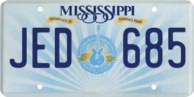 MS license plate JED685