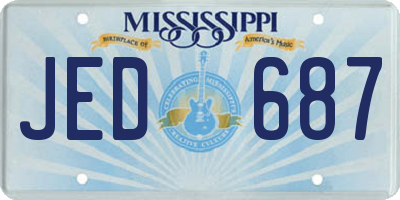 MS license plate JED687
