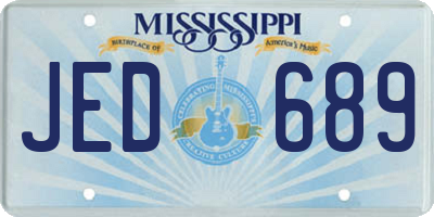 MS license plate JED689