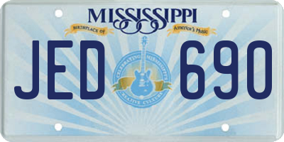 MS license plate JED690