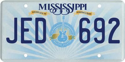 MS license plate JED692