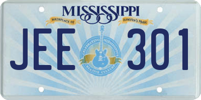 MS license plate JEE301